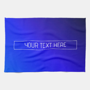 Moderne helderblauwe en paarse verloop-ombré theedoek