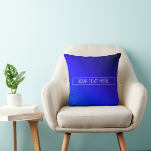 Moderne heldere blauwe en paarse verloop-ombré kussen
