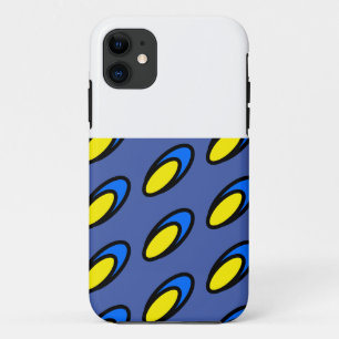 Moderne, heldere, blauwe, gele schijven, bovenaan Case-Mate iPhone case