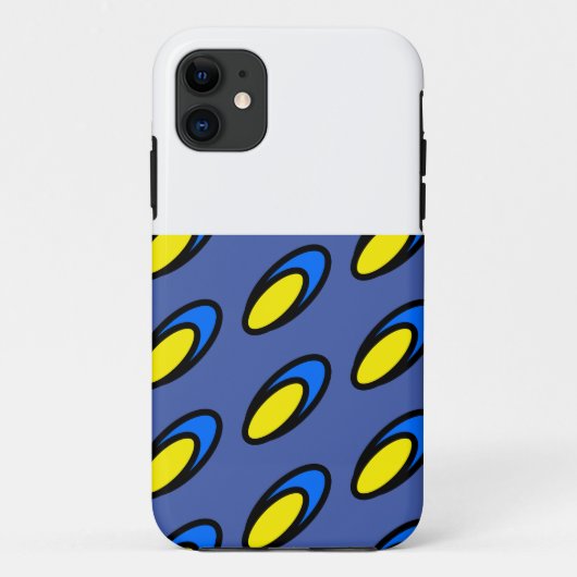 Moderne, heldere, blauwe, gele schijven, bovenaan Case-Mate iPhone case (Achterkant)