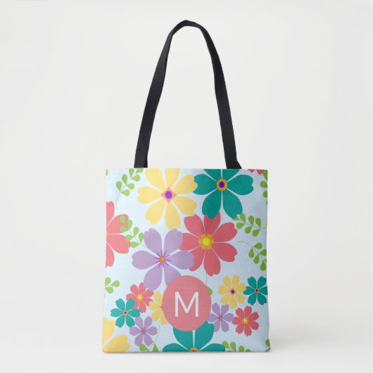 Moderne, heldere bloem tote bag (Voorkant)