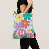 Moderne, heldere bloem tote bag (Dichtbij)