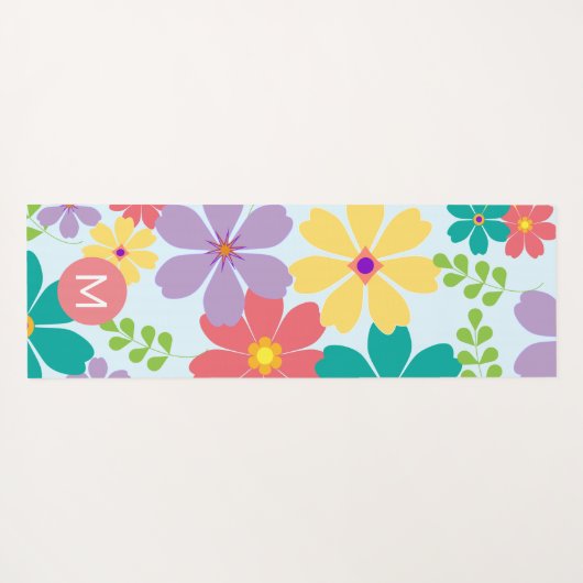 Moderne, heldere bloem yogamat (Achterkant (horizontaal))