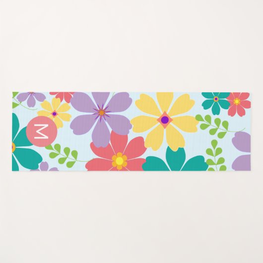 Moderne, heldere bloem yogamat (Voorkant (horizontaal))