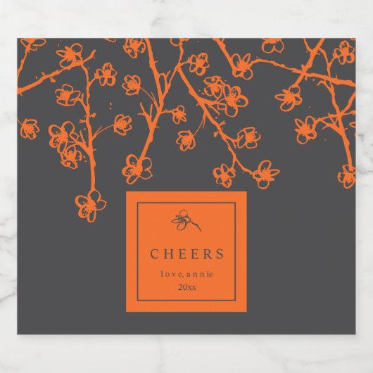 Moderne, heldere bloemen bier etiket (Enkel label)