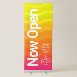 Moderne, heldere en blote, open kleine bedrijven roll-up banner