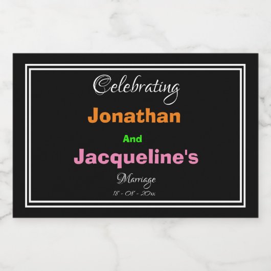 Moderne heldere en gedurfde gepersonaliseerde brui sparkling wijnetiket (Enkel label)