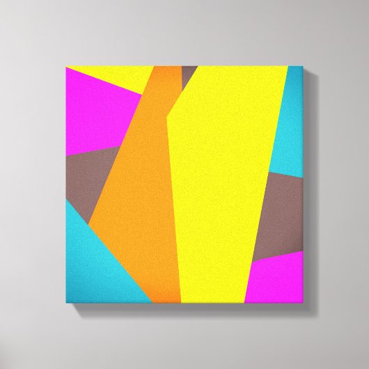 moderne heldere geometrische abstracte kleurrijke canvas afdruk (Voorkant)