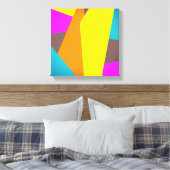moderne heldere geometrische abstracte kleurrijke canvas afdruk (Insitu (Slaapkamer))