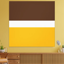 Moderne, heldere, gouden, bruine kleurenblokken canvas afdruk