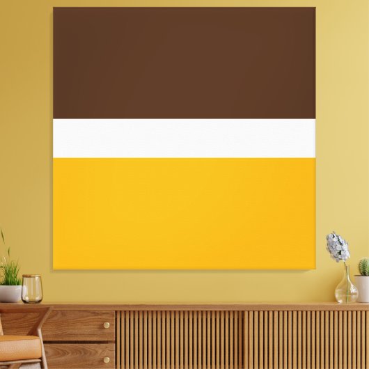 Moderne, heldere, gouden, bruine kleurenblokken canvas afdruk (Insitu (Woonkamer))