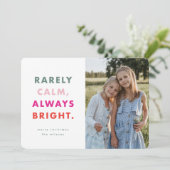 Moderne heldere grappige kleurrijke foto feestdagenkaart (Staand voorkant)