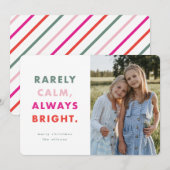 Moderne heldere grappige kleurrijke foto feestdagenkaart (Voorkant / Achterkant)