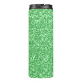 Moderne, heldere, groene glittertextuur thermosbeker (Achterkant)