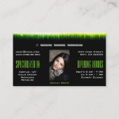 Moderne, heldere, groene, professionele nagels visitekaartje (Achterkant)