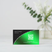 Moderne, heldere, groene QR elegant Professional Visitekaartje (Staand voorkant)