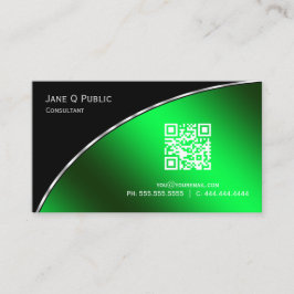 Moderne, heldere, groene QR elegant Professional Visitekaartje