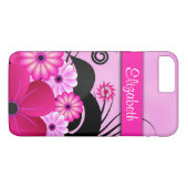 Moderne Heldere Hete Roze Bloemen Fuchsia Bloemen  Case-Mate iPhone Case (Achterkant (Horizontaal))