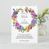 Moderne heldere huwelijksuitnodiging Bloemenkrans Kaart (Staand voorkant)