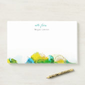 Moderne, heldere-inktgrens Opmerking van ontwerp Post-it® Notes (Op bureau)