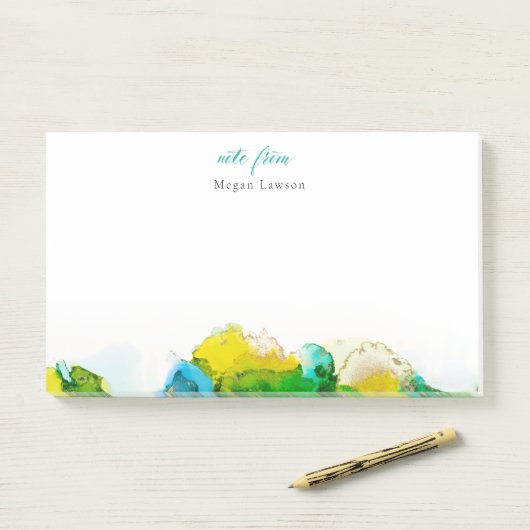 Moderne, heldere-inktgrens Opmerking van ontwerp Post-it® Notes (Op bureau)