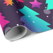 Moderne heldere kerstbomen cadeaupapier (Rol Hoek)