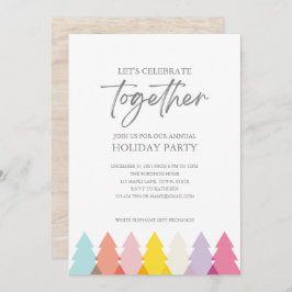 Moderne Heldere Kerstbomen Feestuitnodiging Kaart