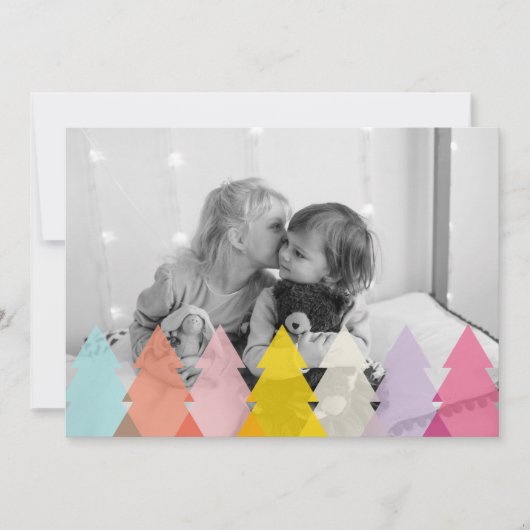 Moderne heldere kerstbomen foto (Voorkant)