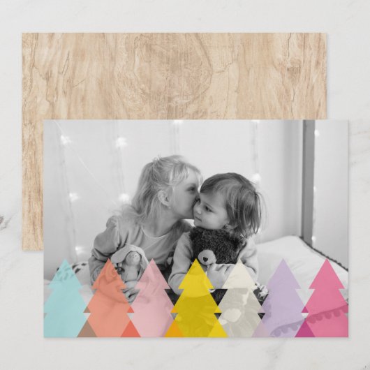 Moderne heldere kerstbomen foto (Voorkant / Achterkant)