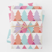 Moderne heldere kerstbomen inpakpapier vel (In situ)