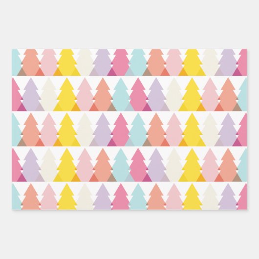 Moderne heldere kerstbomen inpakpapier vel (Voorkant)