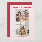 Moderne heldere kerstkaarten feestdagenkaart (Voorkant / Achterkant)