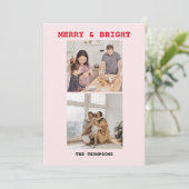 Moderne heldere kerstkaarten feestdagenkaart (Staand voorkant)