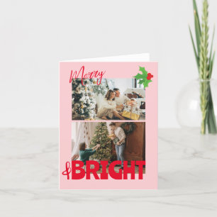Moderne heldere kerstkaarten minimalistische foto' feestdagen kaart