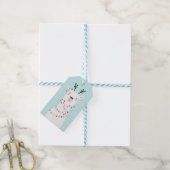 Moderne heldere kleuren Kerst Llama Persoonlijk Cadeaulabel (Met Touw)