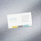 Moderne, heldere kleurenblokken magnetisch visitekaartje (Voorbeeld)