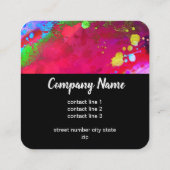 moderne heldere, kleurrijke abstracte kunst dubbel vierkante visitekaartje (Achterkant)
