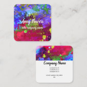 moderne heldere, kleurrijke abstracte kunst dubbel vierkante visitekaartje (Voorkant / Achterkant)