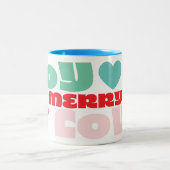 MODERNE heldere kleurrijke Bold Joy Merry Love Tweekleurige Koffiemok (Center)