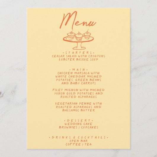 Moderne Heldere Kleurrijke Hand Getrokken Retro Br Menu (Voorkant)