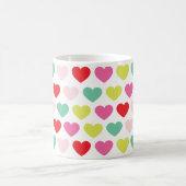 MODERNE heldere kleurrijke HARTEN | Kerstvakantie Koffiemok (Center)