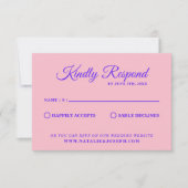 Moderne Heldere Kleurrijke Retro Getrokken Funky B RSVP Kaartje (Voorkant)