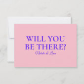 Moderne Heldere Kleurrijke Retro Getrokken Funky B RSVP Kaartje (Achterkant)