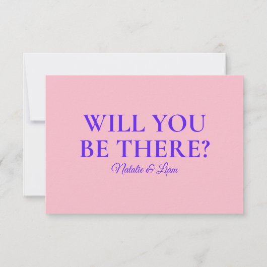 Moderne Heldere Kleurrijke Retro Getrokken Funky B RSVP Kaartje (Achterkant)