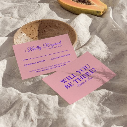 Moderne Heldere Kleurrijke Retro Getrokken Funky B RSVP Kaartje