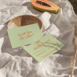 Moderne Heldere Kleurrijke Retro Getrokken Lintbru RSVP Kaartje