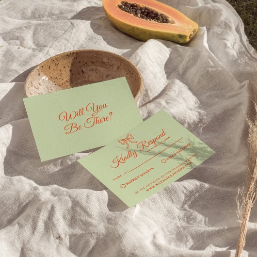 Moderne Heldere Kleurrijke Retro Getrokken Lintbru RSVP Kaartje