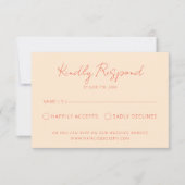 Moderne heldere kleurrijke retro grillige bruiloft RSVP kaartje (Voorkant)