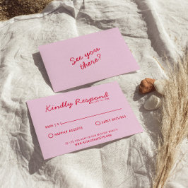 Moderne Heldere Kleurrijke Retro Leuke Funky Bruil RSVP Kaartje