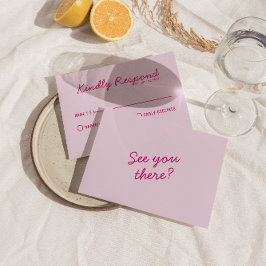 Moderne Heldere Kleurrijke Retro Leuke Funky Bruil RSVP Kaartje